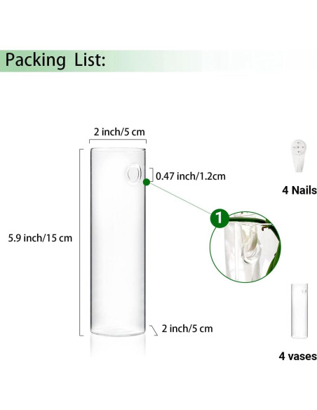 Estación de Propagación de Plantas IVOLADOR - 4 Jarrones de Vidrio
