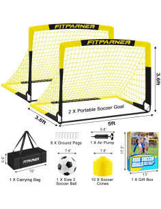 Portería de Fútbol Plegable FITPARNER 1.83x1.22m para Niños 2
