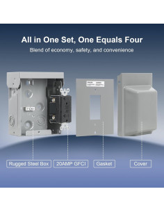 Caja de Salida Eléctrica Exterior GFCI 20 AMP Treewell 2