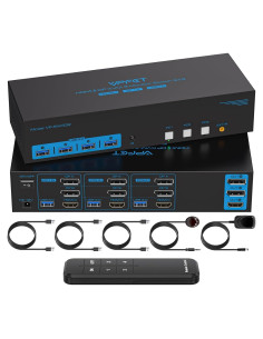 Conmutador KVM 3 Monitores 4K 144Hz HDMI + 2 DP CMSTEDCD