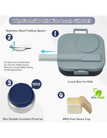 Caja de Almuerzo Bento Aimsnk para Niños 1.5L con Termo 355ml