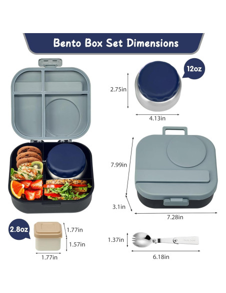 Caja de Almuerzo Bento Aimsnk para Niños 1.5L con Termo 355ml