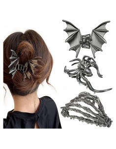 3 Clips de Pelo de Metal en Forma de Araña Parcce - 8.4 a 11.2 cm