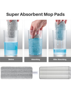 Almohadillas de Reemplazo JOYMOOP para Mopa Plana 33x12cm - 2 Pcs Rayas y Rosa 2