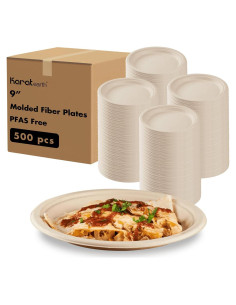 Platos de Papel Compostables Karat Earth 9" - Paquete de 500