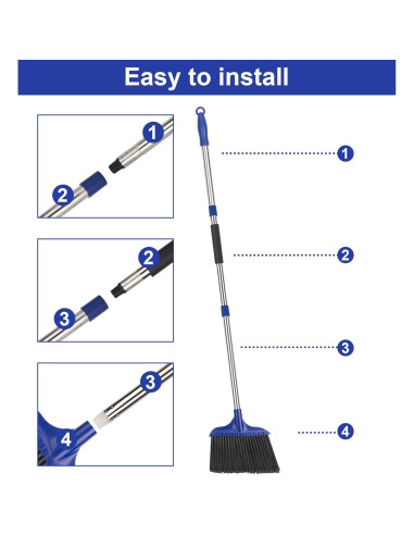 Escoba Angular Pesada KeFanta 6 Paquete Azul 135 cm