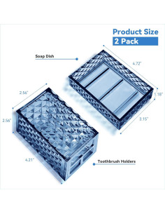 Juego de Accesorios de Baño Boho CDorigin 2 Piezas Azul 2