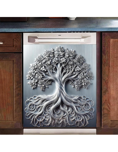 Cubierta Magnética para Lavavajillas BlissYard 58x66 cm Árbol de la Vida