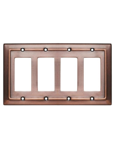 Placa de Pared Rocker 4 Gang Monarca Abode Cobre Antiguo