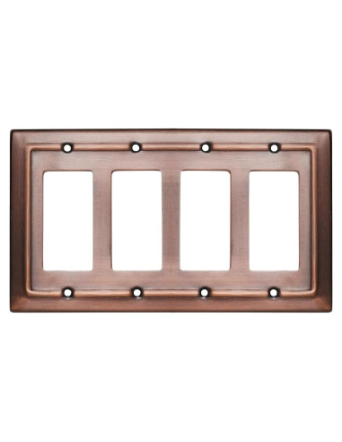 Placa de Pared Rocker 4 Gang Monarca Abode Cobre Antiguo
