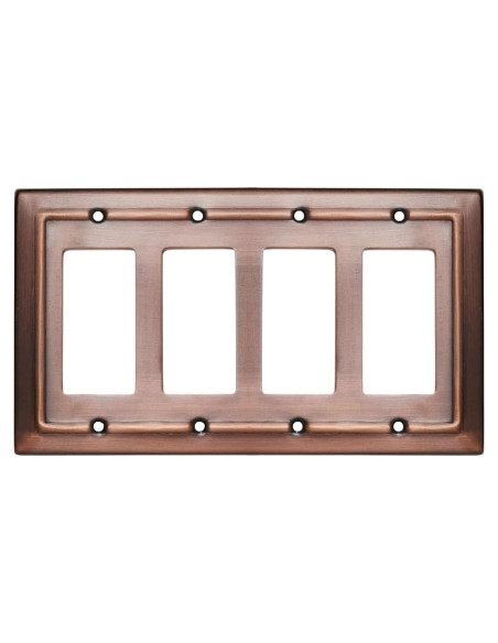 Placa de Pared Rocker 4 Gang Monarca Abode Cobre Antiguo