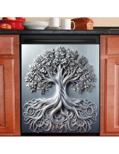 Cubierta Magnética para Lavavajillas BlissYard 58x66 cm Árbol de la Vida