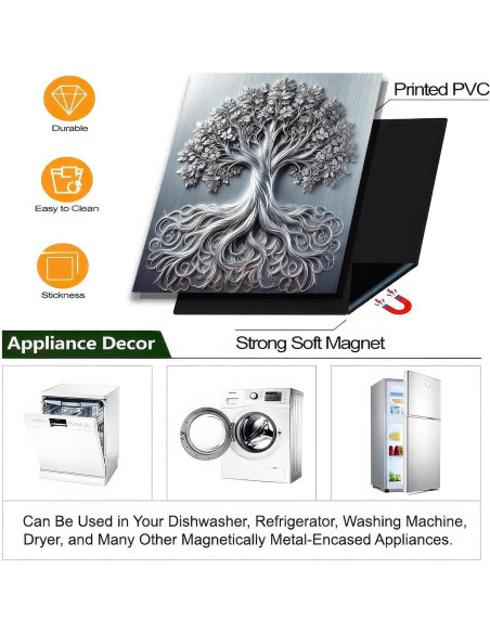 Cubierta Magnética para Lavavajillas BlissYard 58x66 cm Árbol de la Vida