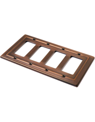 Placa de Pared Rocker 4 Gang Monarca Abode Cobre Antiguo
