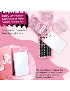 Racimos de Pestañas PRO LASHBEAUTY 84Pcs Estuche Espejo 2