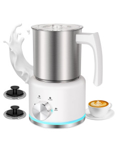 Espumador de Leche Eléctrico ByNaRIX 500 ml 4 en 1 Blanco