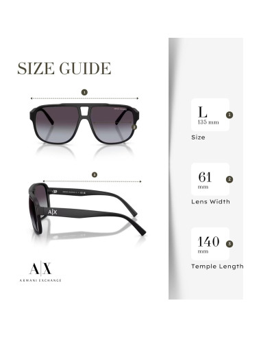 Gafas de sol rectangulares Armani Exchange AX4104S para hombres