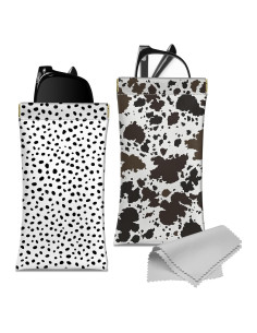 Estuche para Gafas de Sol 2 PCS Cuero PU con Paño Limpieza