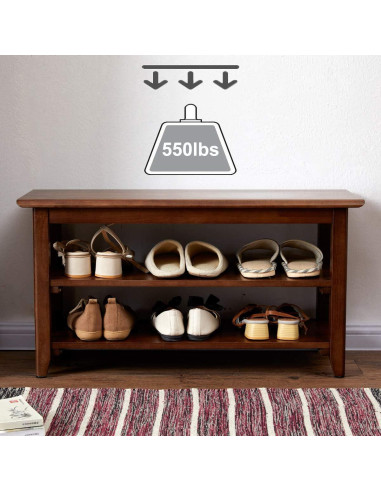 Banco de Almacenamiento XKZG de Madera 60 cm Marrón