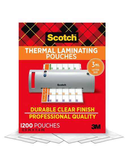 Fundas de Laminado Térmico Scotch 3 Mil Tamaño Carta 200/Paq