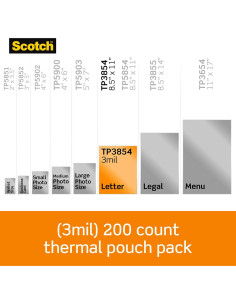 Fundas de Laminado Térmico Scotch 3 Mil Tamaño Carta 200/Paq 2
