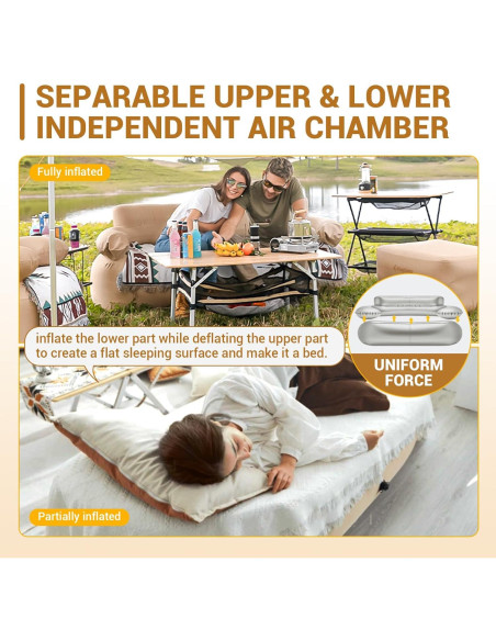 Sofá Inflable Doble KingCamp 174x85 cm PVC Ecológico