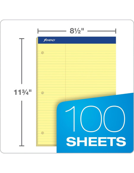 Bloc de Hojas Dobles Ampad 20-245 Legal Amarillo 100 Hojas