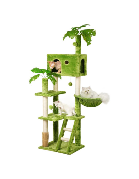 Árbol para Gatos Meecal 165 cm con Rascador y Hamaca