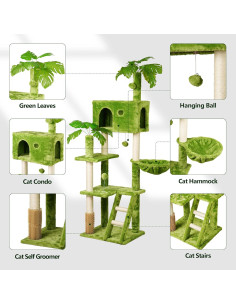 Árbol para Gatos Meecal 165 cm con Rascador y Hamaca 2
