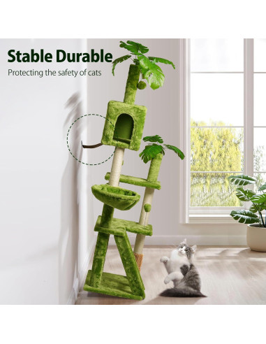 Árbol para Gatos Meecal 165 cm con Rascador y Hamaca