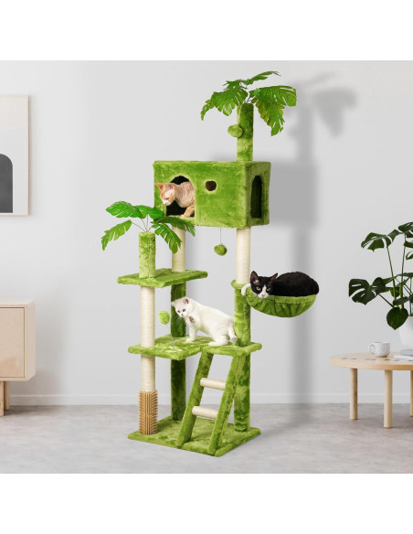 Árbol para Gatos Meecal 165 cm con Rascador y Hamaca