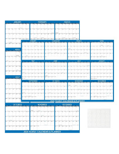 Calendario de Pared Borrable Kuraoyan 2026 81x122 cm Azul