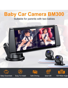 Cámara de Auto para Bebés BOEYOS BM300 Pantalla 7" HD 2