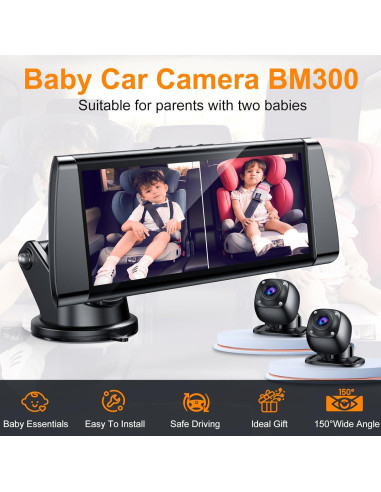 Cámara de Auto para Bebés BOEYOS BM300 Pantalla 7" HD