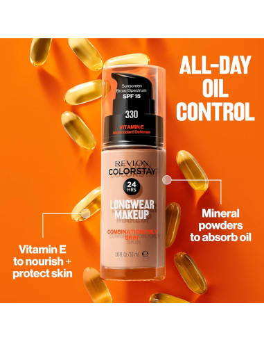 Base Líquida Revlon ColorStay 28.35 ml Piel Mixta-Grasa SPF 15