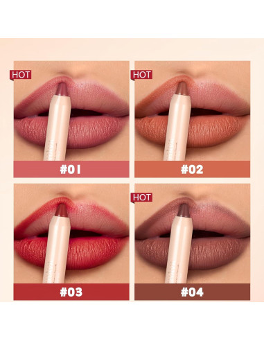 Delineador de Labios Mate Melemando 8 Colores Alta Pigmentación