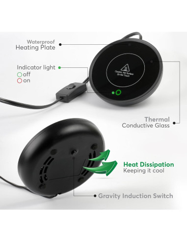 Calentador de Tazas Eléctrico Bulk Paradise 17W Automático Negro