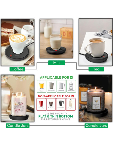 Calentador de Tazas Eléctrico Bulk Paradise 17W Automático Negro