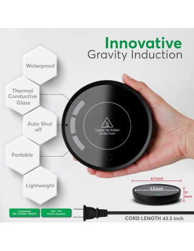 Calentador de Tazas Eléctrico Bulk Paradise 17W Automático Negro