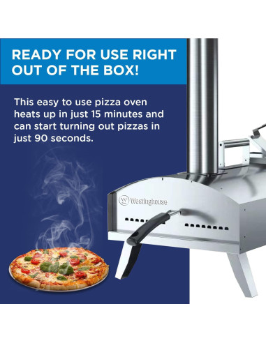 Horno de Pizza Portátil Westinghouse WBGLPO12AR de Pellet