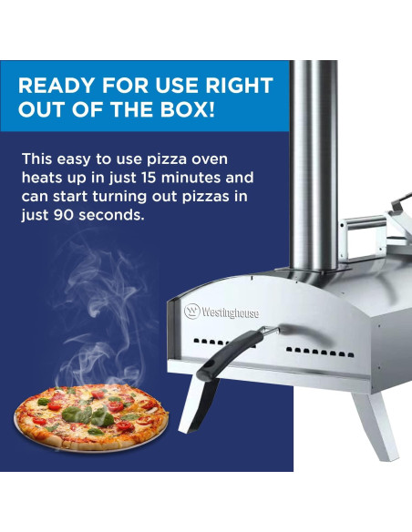 Horno de Pizza Portátil Westinghouse WBGLPO12AR de Pellet