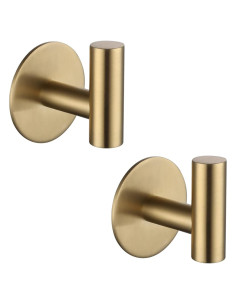 Ganchos Adhesivos de Acero Inoxidable ZWTNBFST 2pcs Oro Cepillado