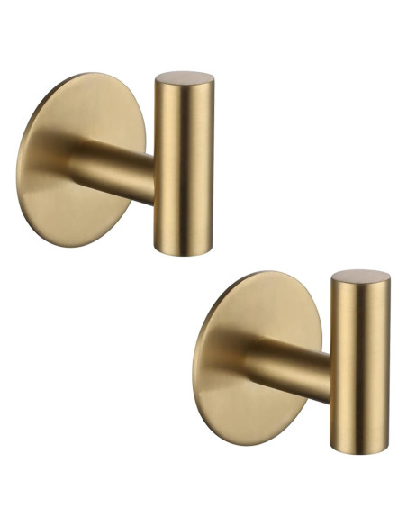 Ganchos Adhesivos de Acero Inoxidable ZWTNBFST 2pcs Oro Cepillado