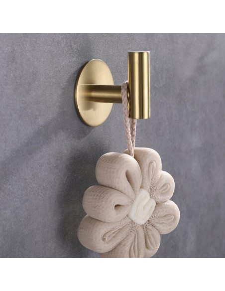 Ganchos Adhesivos de Acero Inoxidable ZWTNBFST 2pcs Oro Cepillado