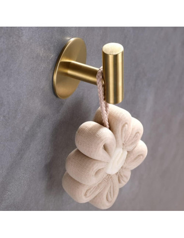 Ganchos Adhesivos de Acero Inoxidable ZWTNBFST 2pcs Oro Cepillado