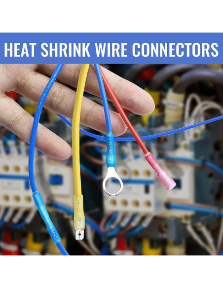 Kit 560 Conectores Termorretráctiles Qibaok 12-10 a 22-16 AWG