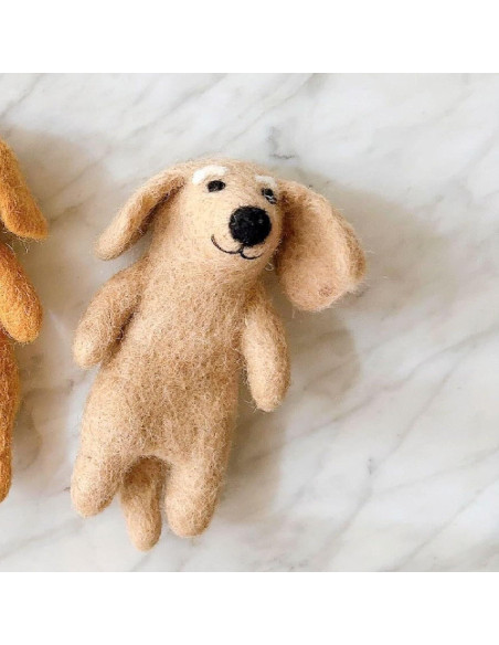 Títere de dedo Dachshund hecho a mano Ganapati Crafts 10 cm