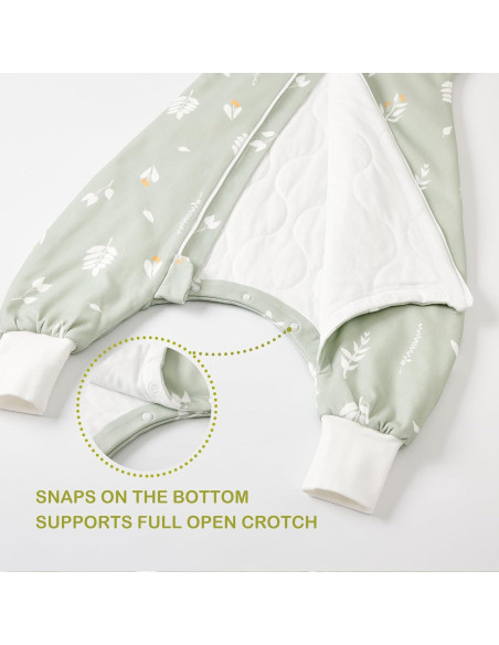 Saco de dormir 1.5 TOG algodón orgánico para bebés XS