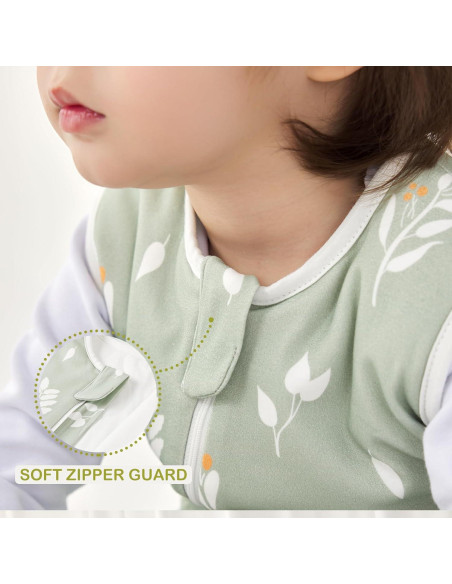 Saco de dormir 1.5 TOG algodón orgánico para bebés XS