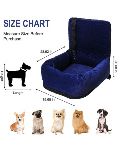 Asiento de Coche para Perros WANZQHONG Mediano 55x53cm Azul 2